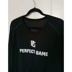 Perfect Game Logo‎ Athletic T Shirt Womens XL Black Long Sleeve Softball Warm Up